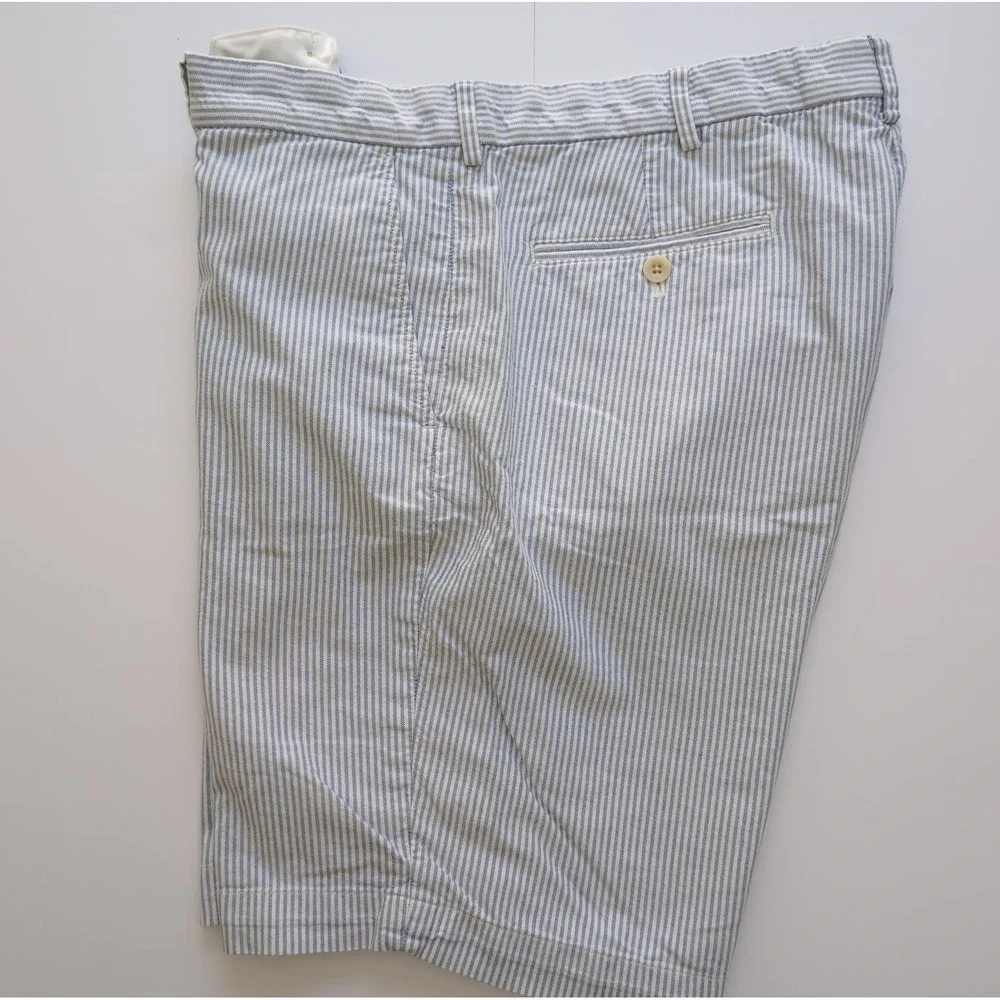 Polo Ralph Lauren Golf Shorts Mens 36 Blue White Striped Seersucker Classic